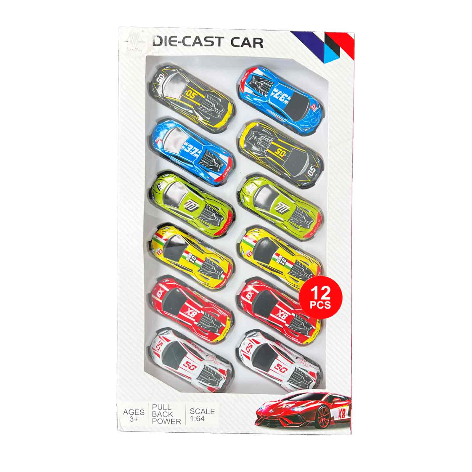 پک اسباب بازی ماشین 12 عددی